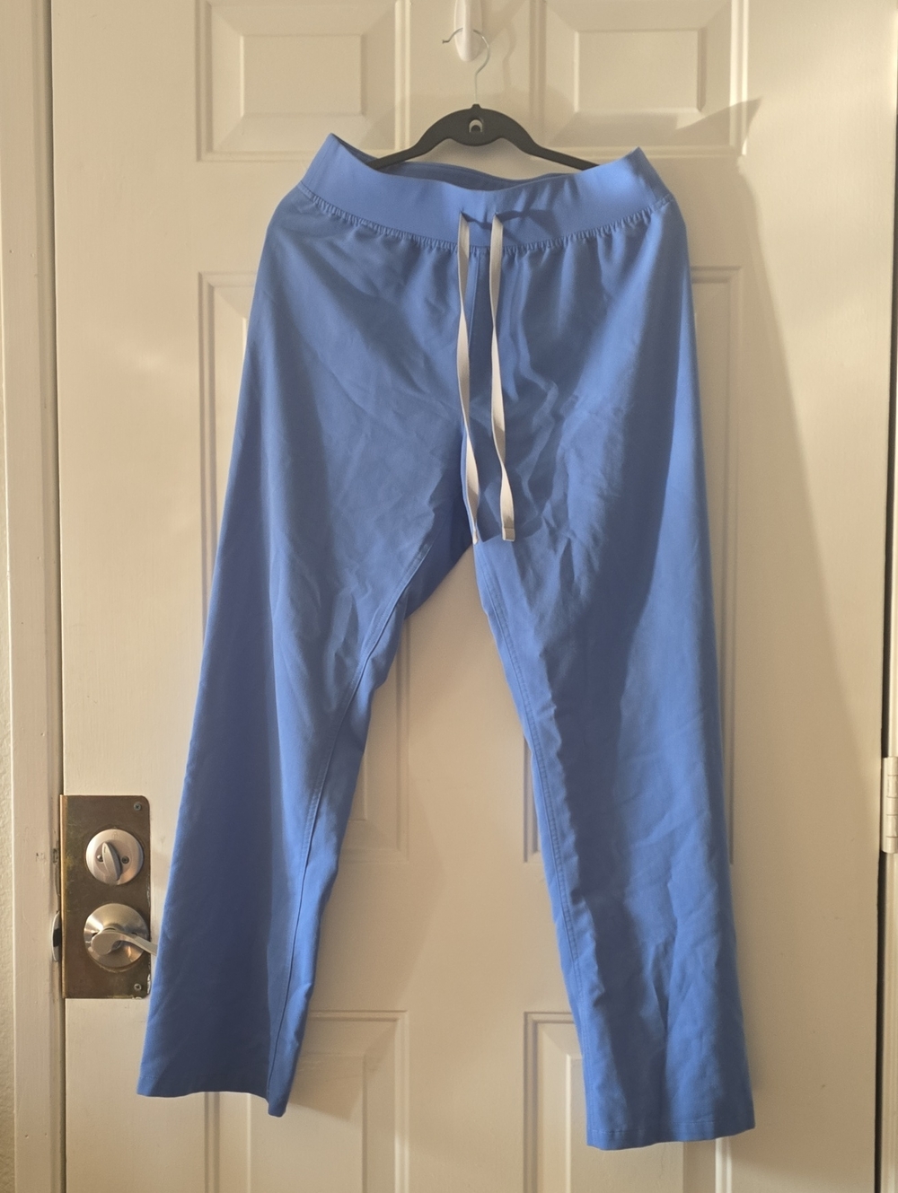 FIGS Livingston Straight Leg Scrub Pants Ceil Blue Drawstring Uniform Sz M